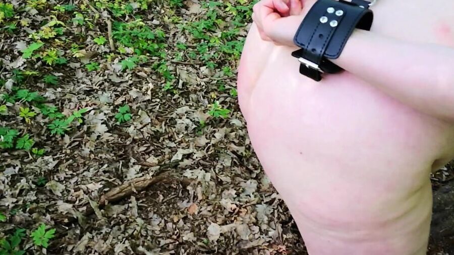 Bondage and whipping in woods