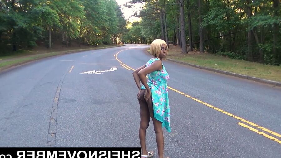 Young Naked Ebony Ass In Street