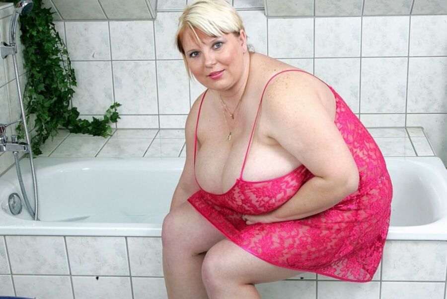 blonde in the shower