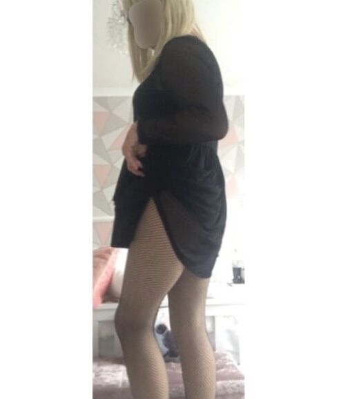 Black skirt and stockings
