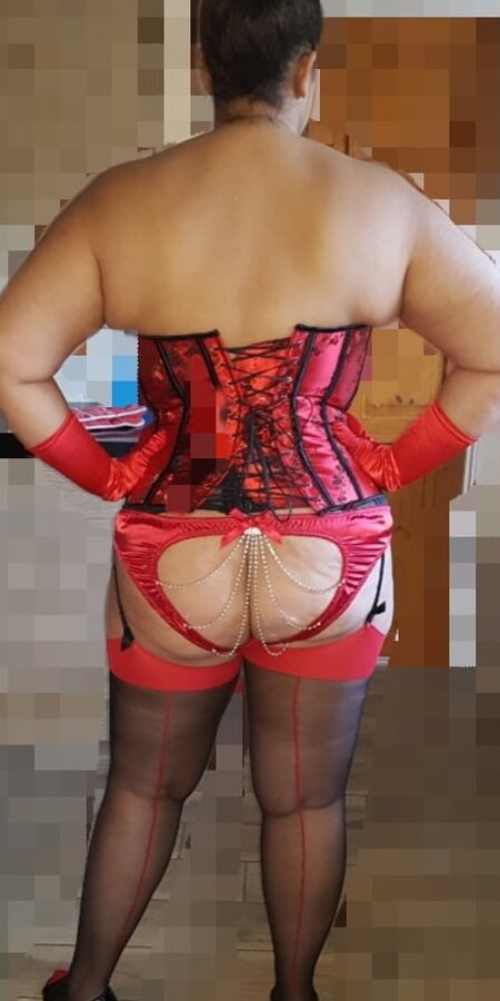 Red Corset with Red Seams