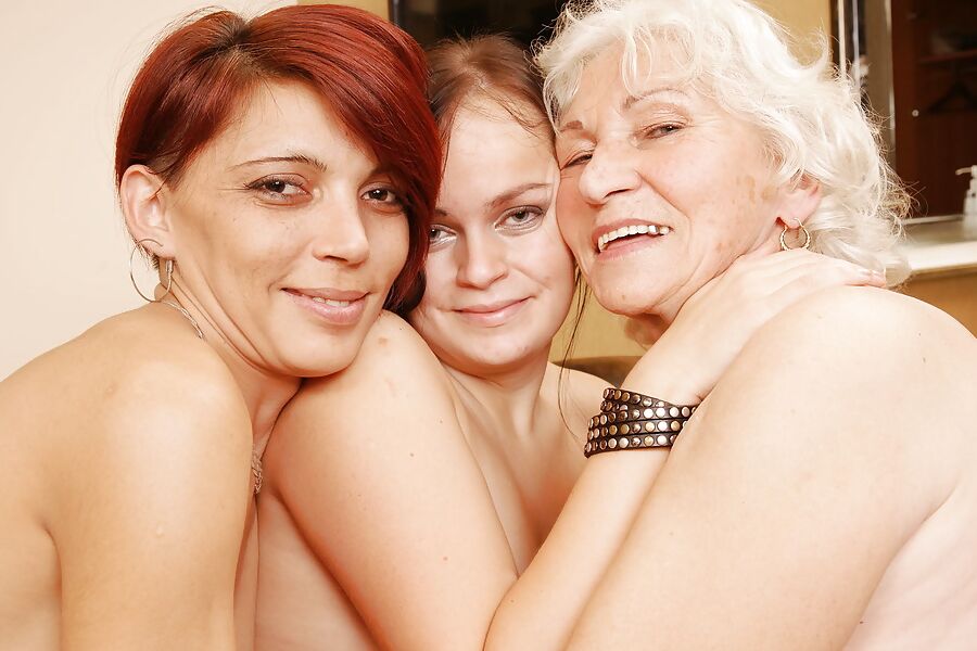 Old Grandma Norma Fucked By Two Young Lesbians PART