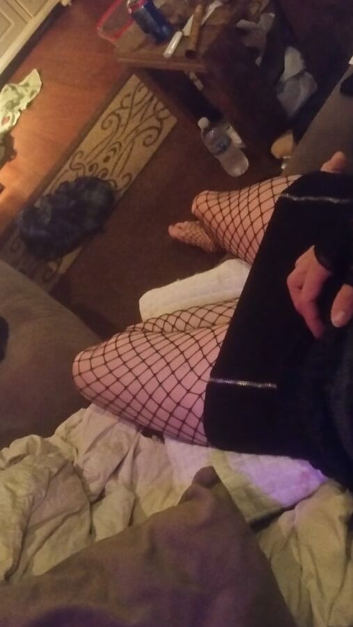 cross dressing in fishnets and lace