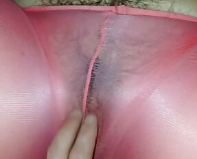 BBW Hairy Pussy Play in Pantyhose