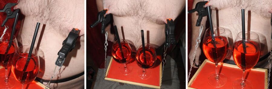 Served Spritz with Nipple Tray and Weight in my Balls