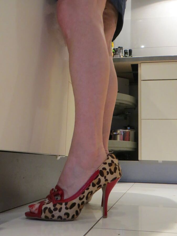 Wife in the kitchen with Bronx heels
