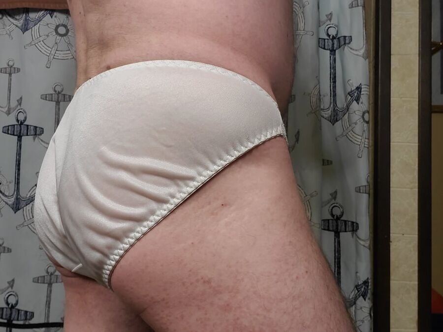 My classic white nylon bikini panties