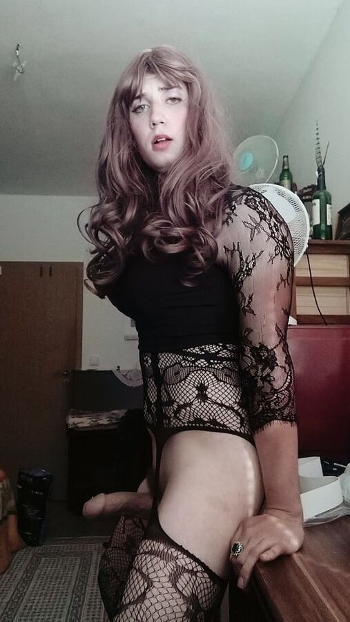 Sissy slut skirt and dick whip out