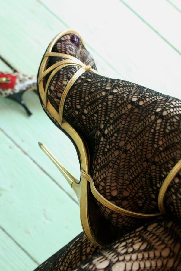 my wife&;s feet in nylon