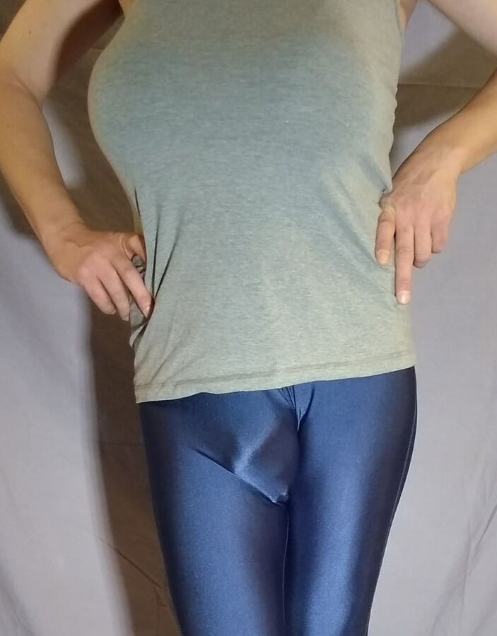 Shemale In Spandex With Big Clit and Huge tits