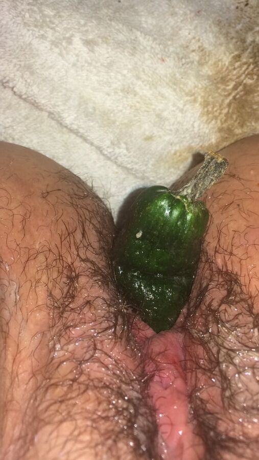 Fucking my pussy with cucumber mm