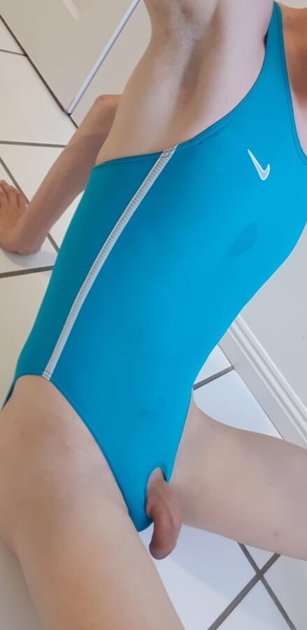 Nike blue onepiece swimsuit