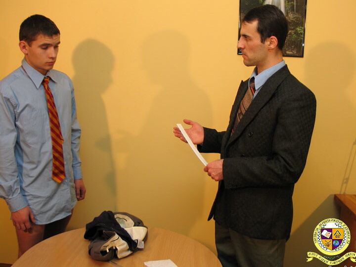 Marty gets spanked in detention by the headmaster