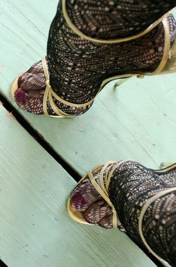 my wife&;s feet in nylon