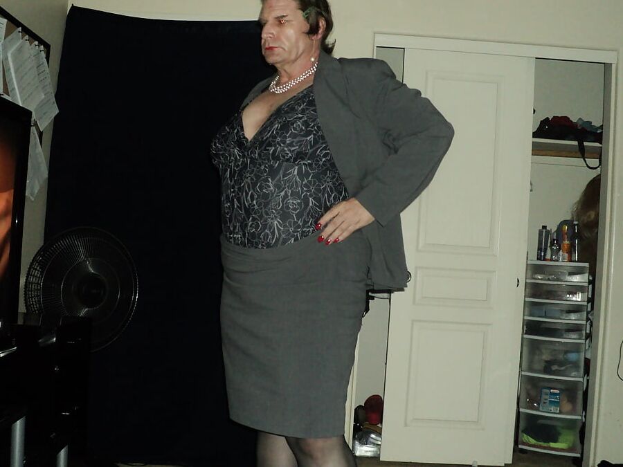 Cross-dresser Blair Scott in nylons and heels