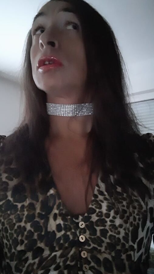 Sissy Tygra in leopard dress on octobre.