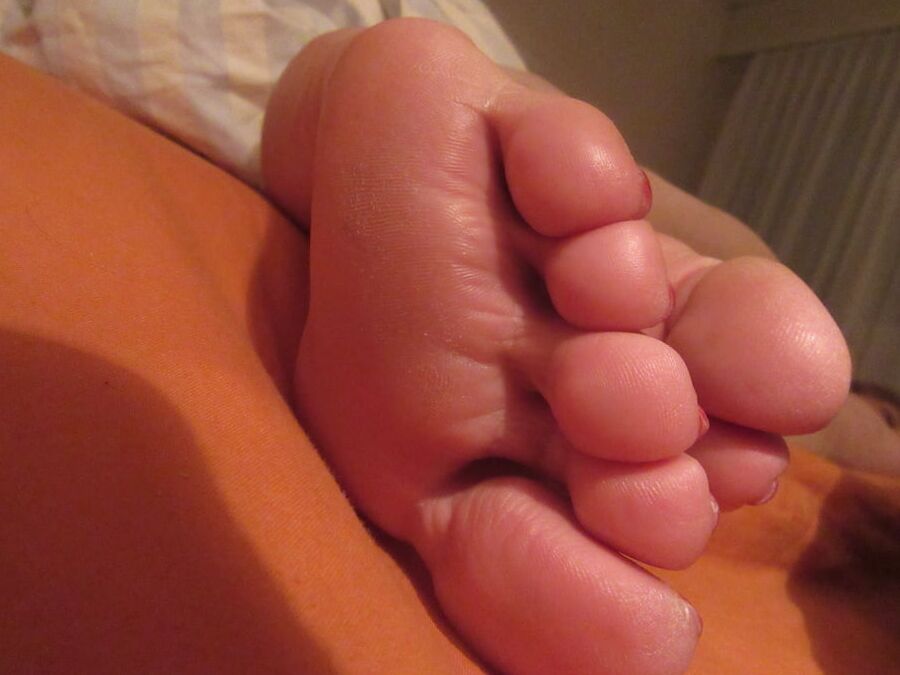 the sleeping feet of my wife