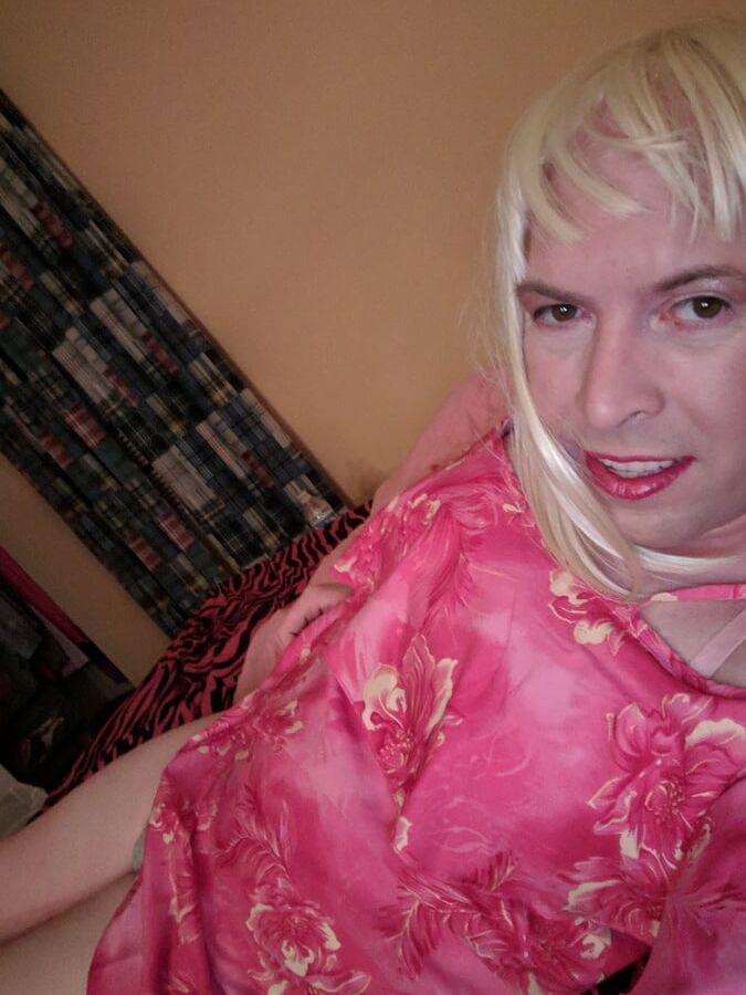 BBC Sissy Feels Cute in Pink Dress