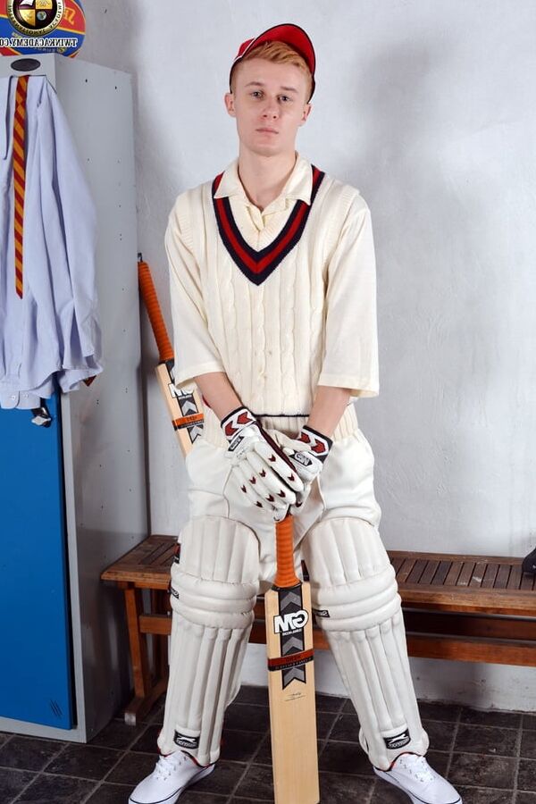 Jacob shows off after the Cricket match