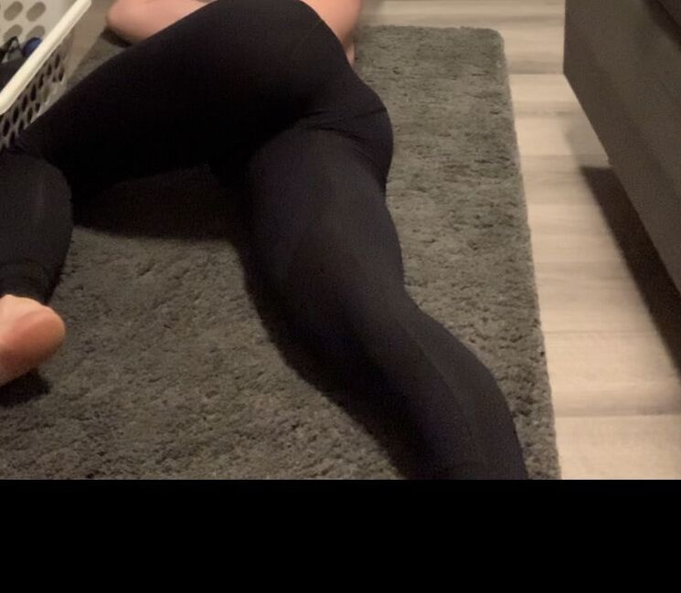 Sissy slut poses in some yoga pants