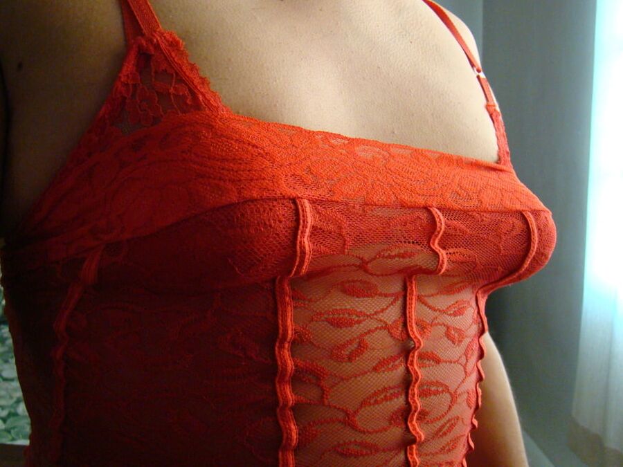 Red lacy lingerie