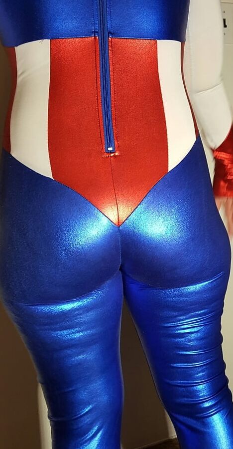 Lexi In A Shiny Spandex Superhero Costume