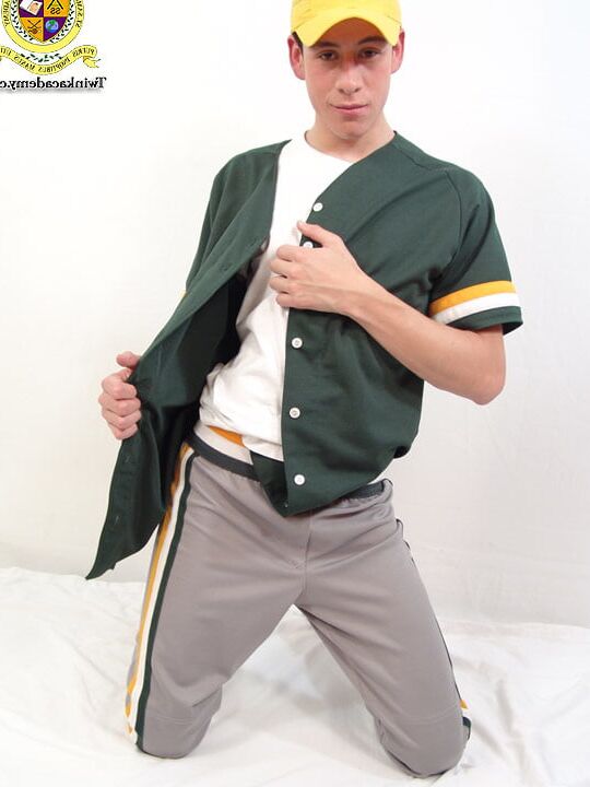 Gustavo strips out of his baseball uniform