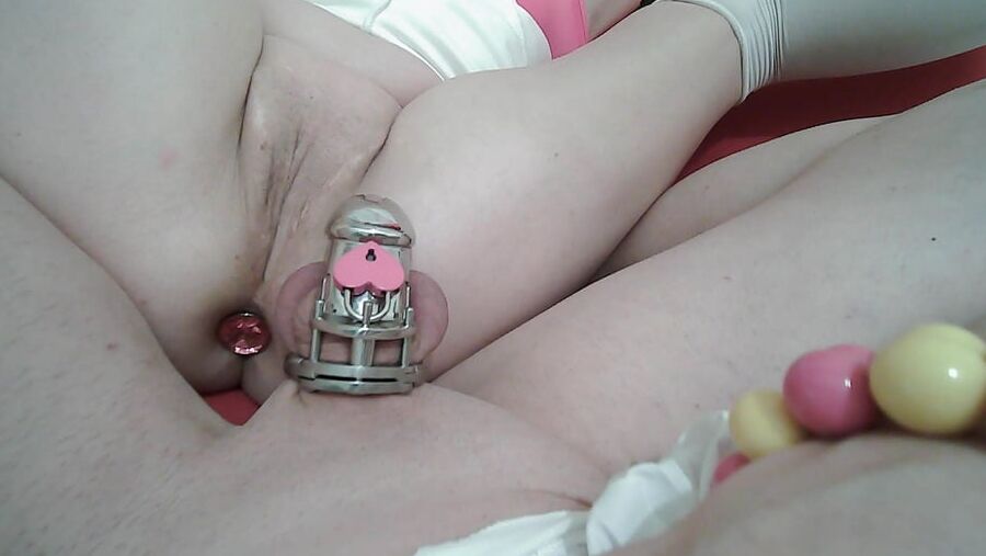 Sissy Lucy in Chastity being teased by Lisa