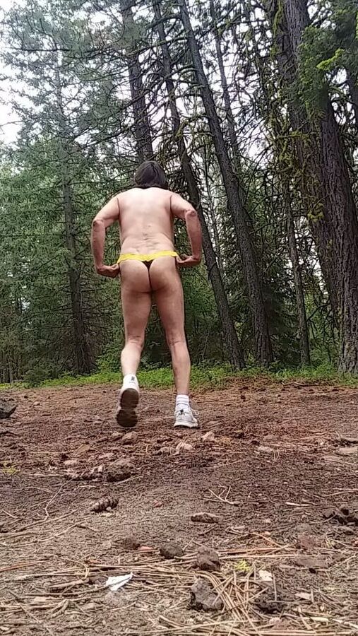 Walking around naked in the woods