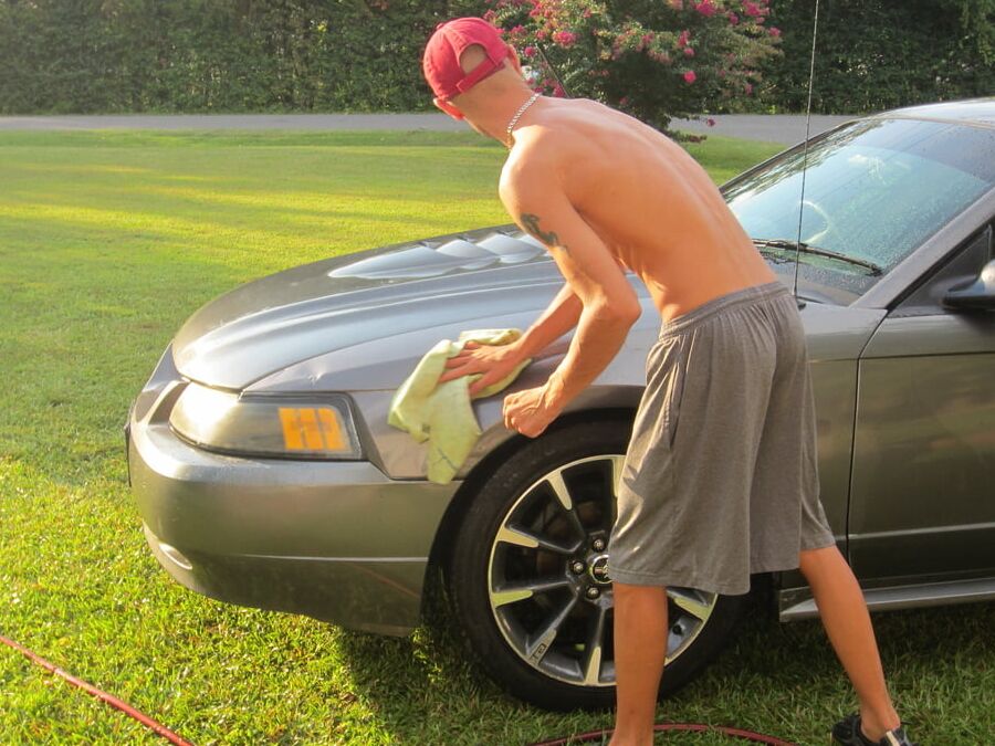 hot guy washing car