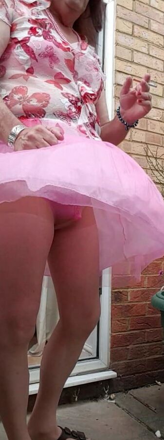My pink tutu on a windy day