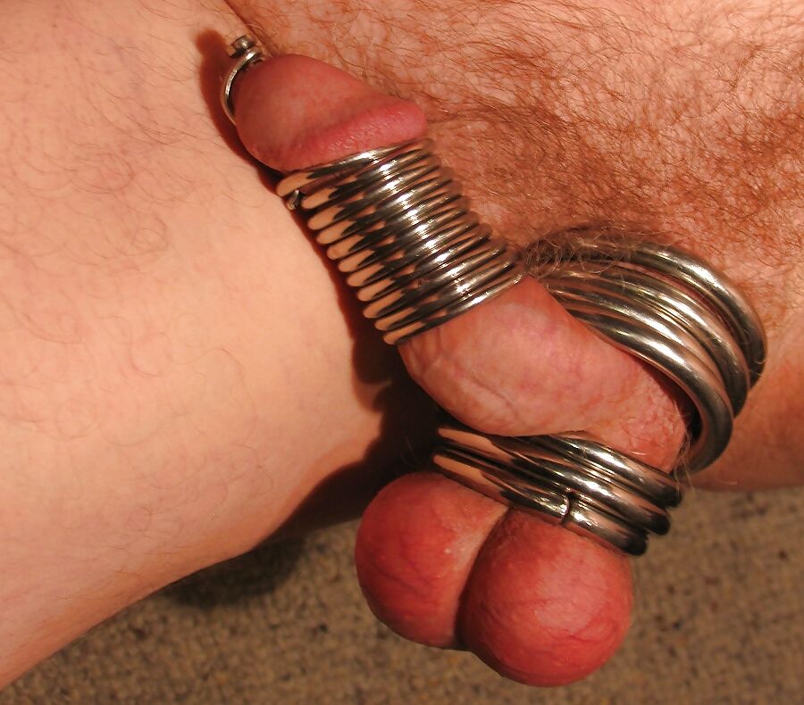 Playing with my cock and ball rings