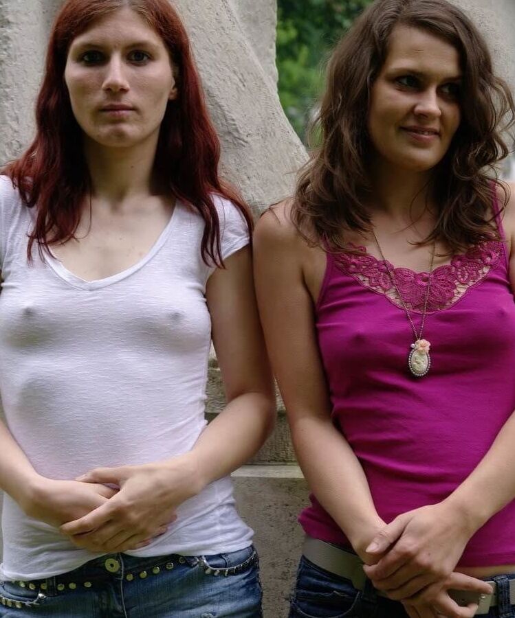 Sexy braless pokie nipples make he hard