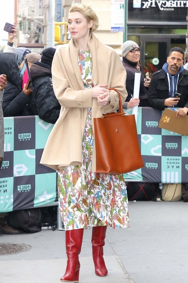 Female Celebrity Boots &amp; Leather - Elizabeth Debicki