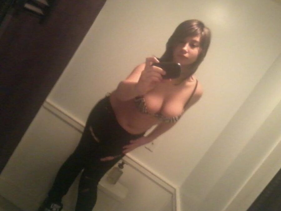 Young brunette shows us the goods