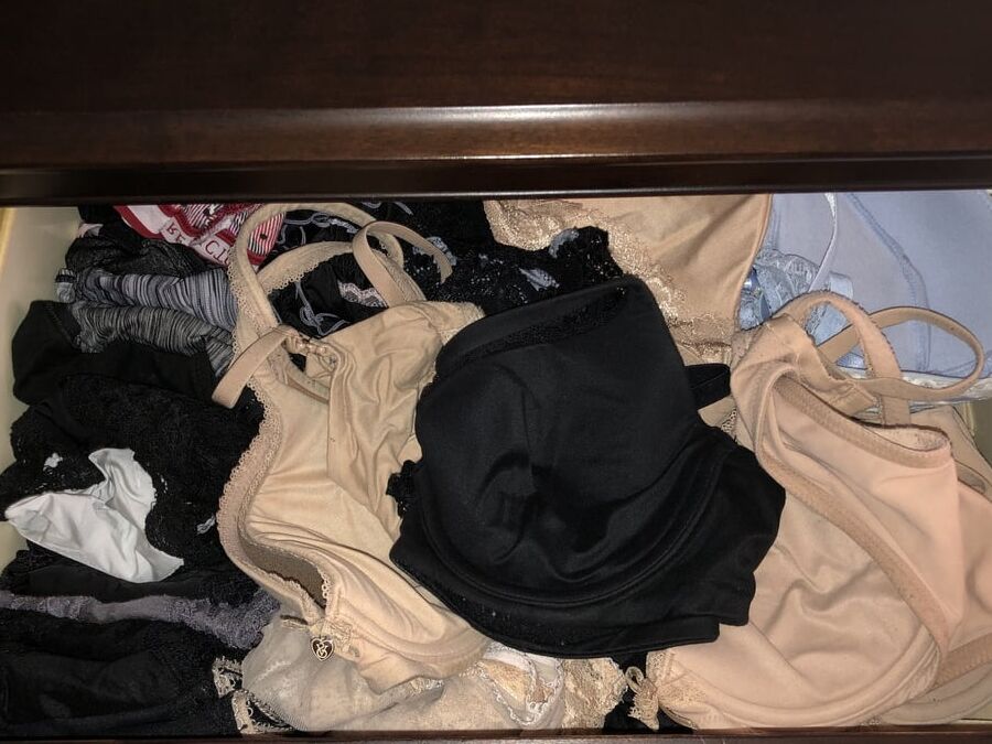Jerking into wifes bra and dirty panties