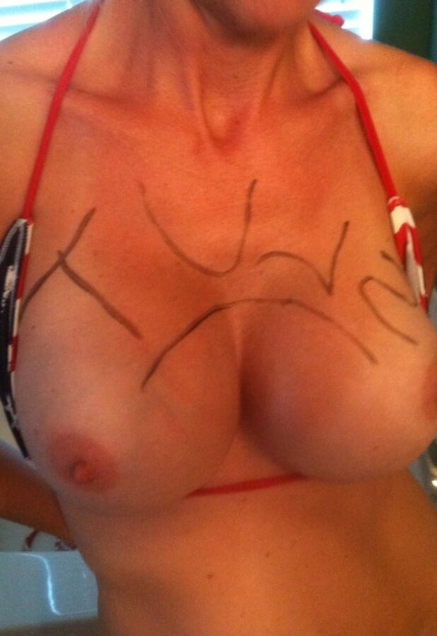 Anonymous Blonde Submissive DD Fake Tits Body Writing Slut