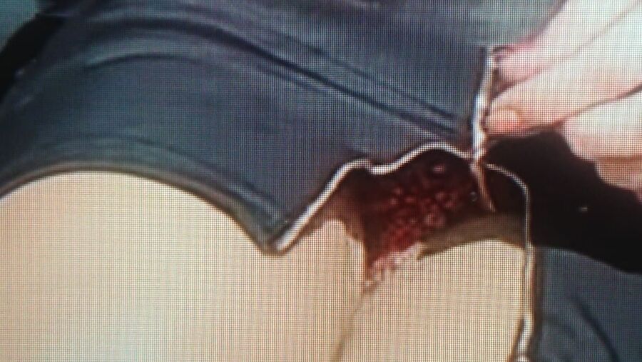 Tan Stockings and panty upskirt in race car