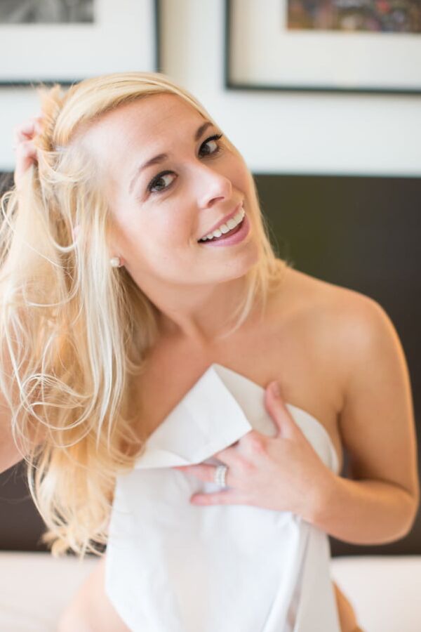 stunning blonde MILF bride