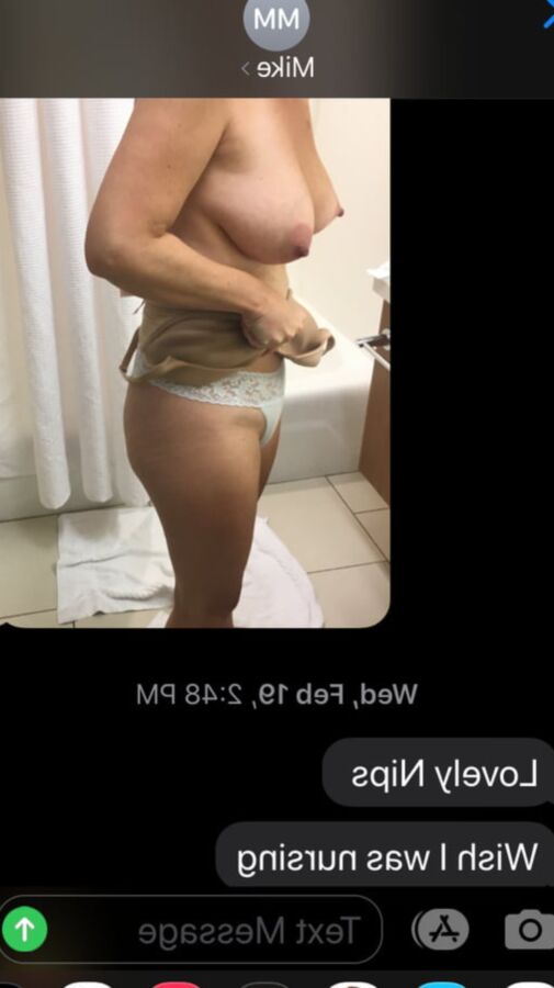 wife groping her tits and trimmed pussy