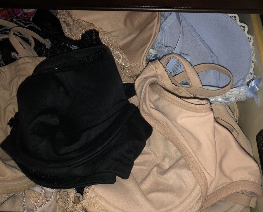 Jerking into wifes bra and dirty panties