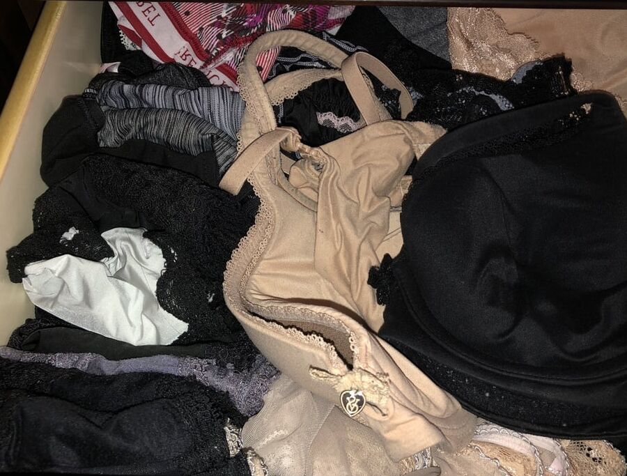 Jerking into wifes bra and dirty panties