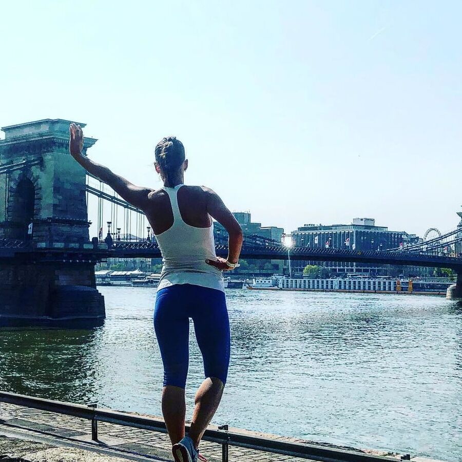 Hungarian fitness girl ass in yoga pants