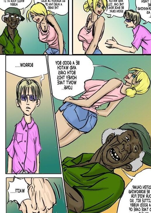 Old black geezer and young hot blonde