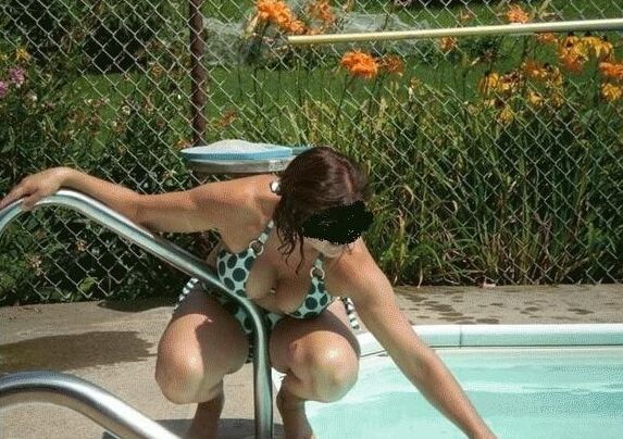 pool ladder is a good place to hang out