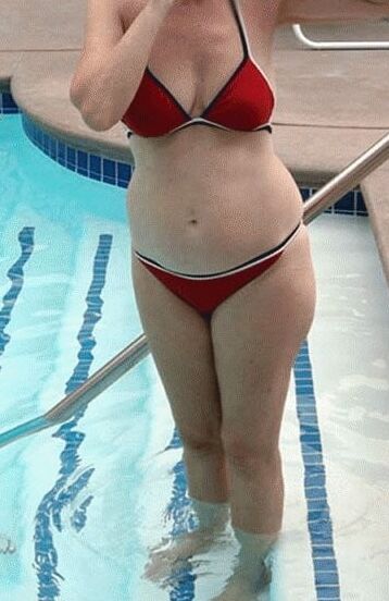 pool ladder is a good place to hang out