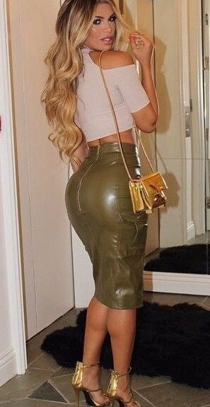 Green Leather Skirt - by Redbull