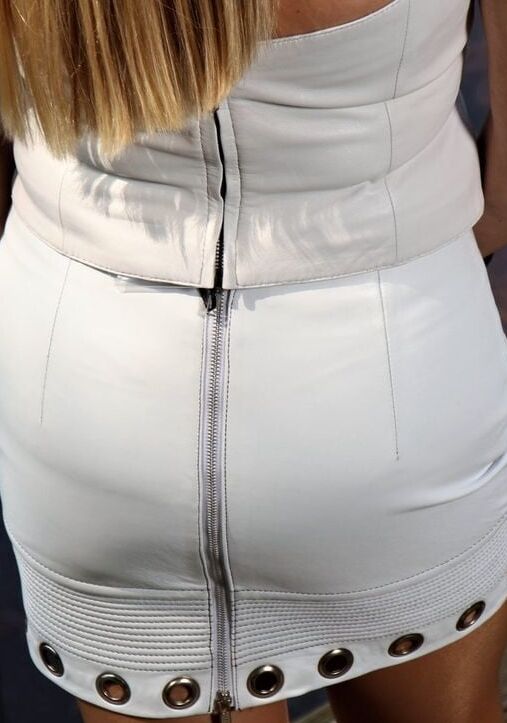 White Leather Skirt - by Redbull