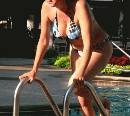 pool ladder is a good place to hang out