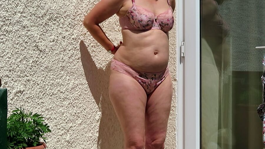 Stripping naked in the garden
